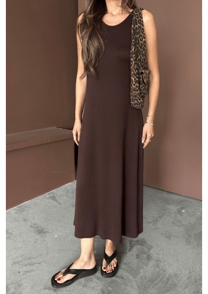 Kadın Eleanor Modal Pike Kumaş Maxi Yazlık Elbise