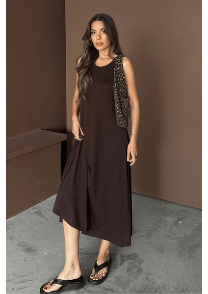 Kadın Eleanor Modal Pike Kumaş Maxi Yazlık Elbise modelleri