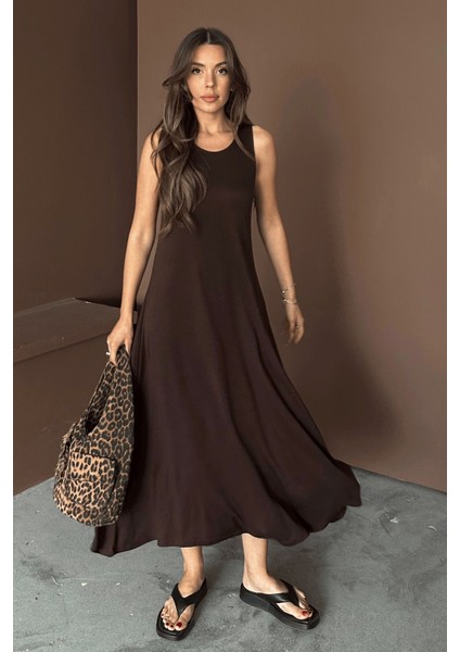 Kadın Eleanor Modal Pike Kumaş Maxi Yazlık Elbise indirimleri