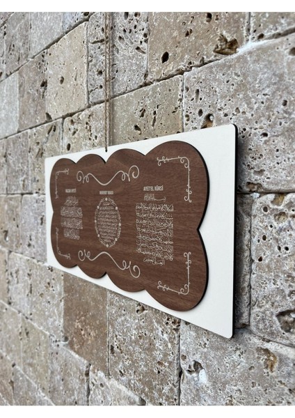 Nazar Ayeti, Ayetel Kürsi ve Bereket Duası Ahşap Duvar Tablosu modelleri