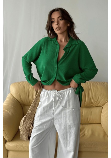 Kadın Olivia Oversize Bürümcük Kumaş Yazlık Gömlek fiyatları