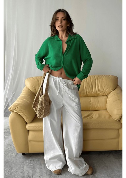 Kadın Olivia Oversize Bürümcük Kumaş Yazlık Gömlek modelleri