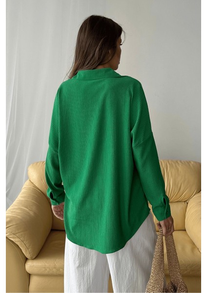 Kadın Olivia Oversize Bürümcük Kumaş Yazlık Gömlek indirimleri