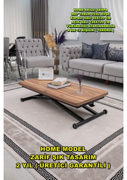 Home Üst Tabla Mdf Urartu Oval Köşe Alt Ayak Siyah Renk