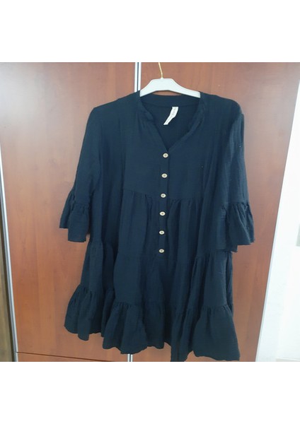 Siyah Müslin Elbise