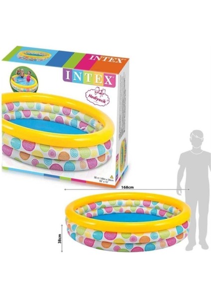 Havuz geometri desenli havuz 168x40cm