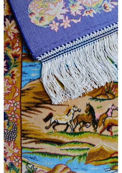 Bambu Iplikten Dokuma Köy Manzarası Tasvirli Iran Duvar Halısı (50X70 Cm) modelleri