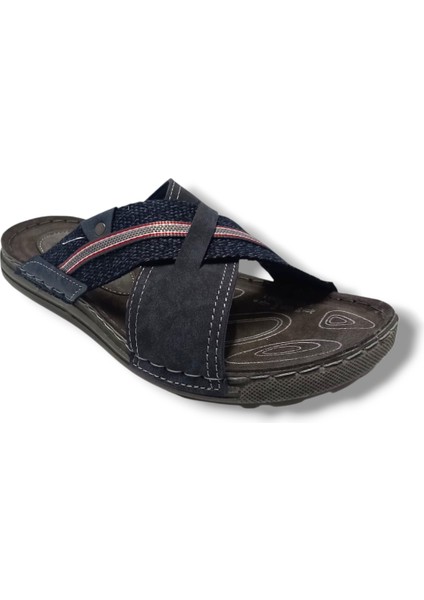 15821-25 Deri Anatomik Çapraz Bant Erkek Terlik