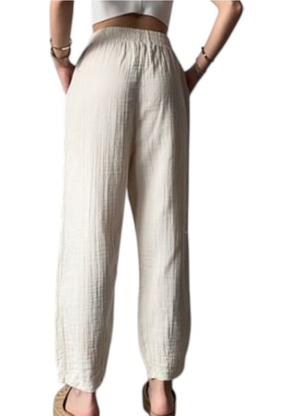 Müslin Pensli Paça Pantolon