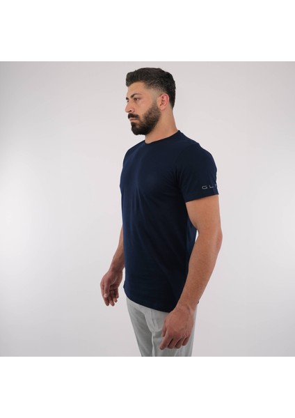 Kol Detaylı Düz Tshirt %100 Organik Pamuk