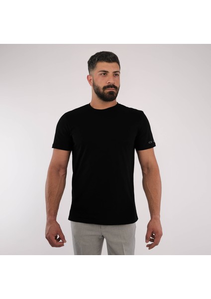 Kol Detaylı Düz Tshirt %100 Organik Pamuk