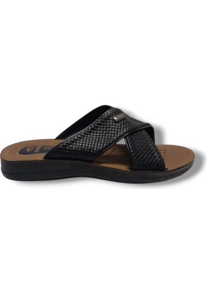 12598-25 Deri Anatomik Çapraz Erkek Terlik fiyatları