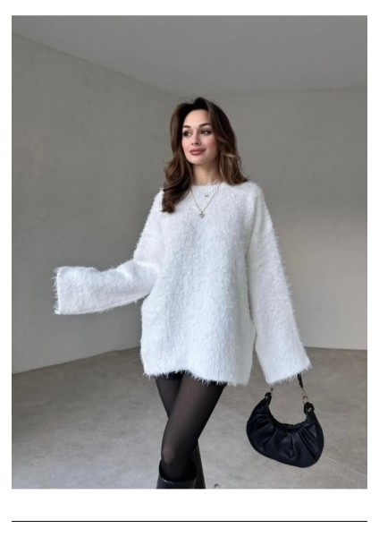 Yumuşak Dokulu Beyaz Kazak modelleri