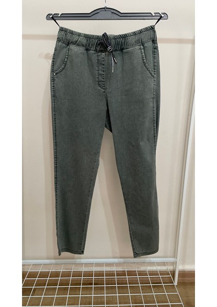 Büyük Beden Yüksek Bel Tencel Kumaş Pantolon