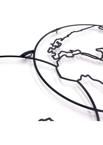 Dekoratif Ev Ofis Için Siyah Metal Küre Dünya Haritası Duvar Tablosu 70CMX38,5CM M3 modelleri