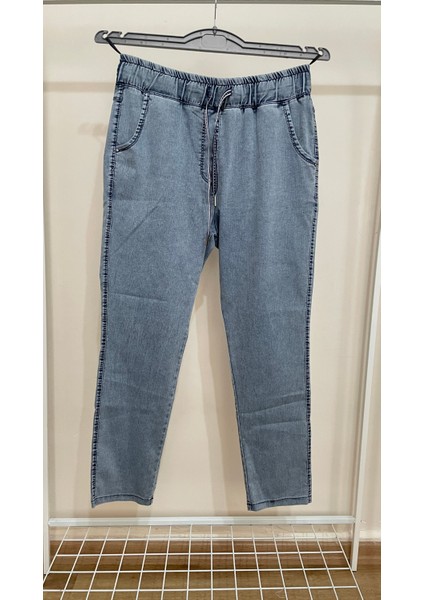 Büyük Beden Yüksek Bel Tencel Kumaş Pantolon