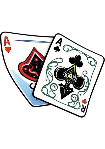 5 Adet 10X8 cm Poker Kartları Sticker Laptop Kask Araba Motor Defter Sticker