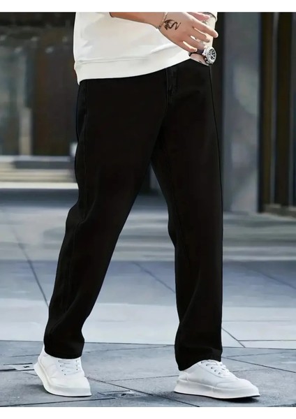 Erkek Baggy Model Siyah Kot Pantolon Jean