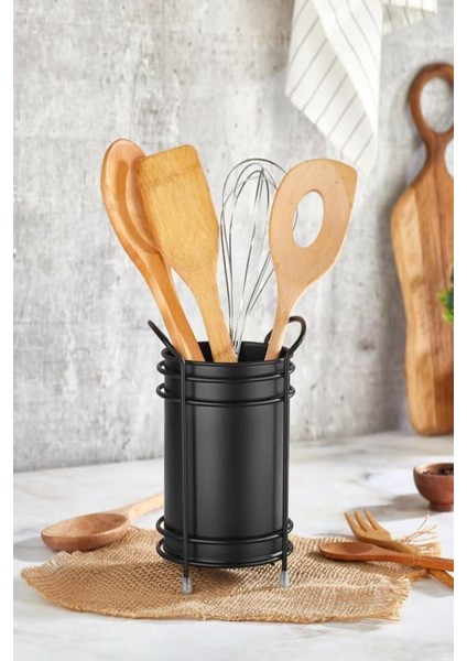 Büro Ev Ofis Mutfağı İçin Siyah Italyan Tasarımlı Düzenleyici Metal Kaşıklık fiyatları