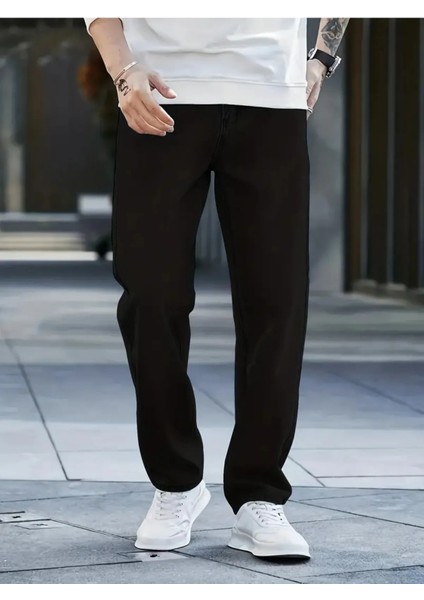 Erkek Baggy Model Siyah Kot Pantolon Jean modelleri