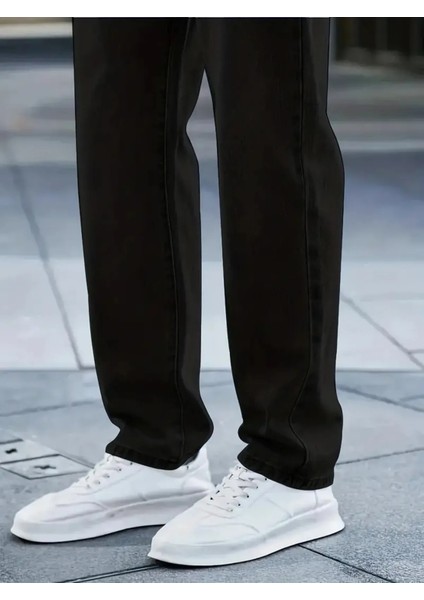 Erkek Baggy Model Siyah Kot Pantolon Jean indirimleri