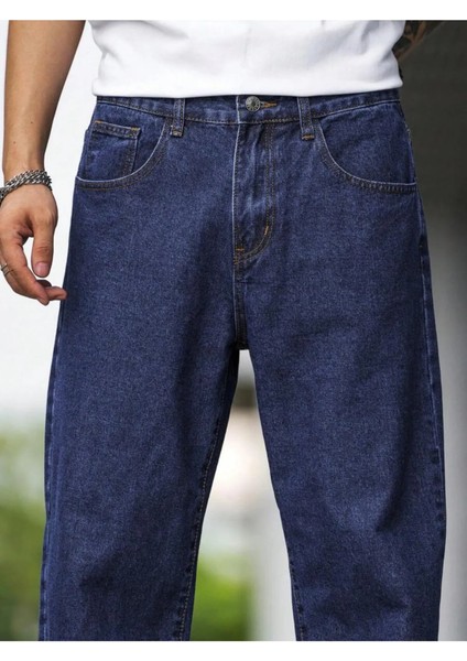 Erkek Jeans Yeşil Tint Denim Kot Baggy Pantolon fırsatları