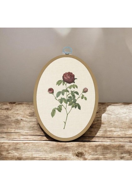 Gül Fidan - Elips Pano Kasnak Boyut: 15,50CM x 19CM