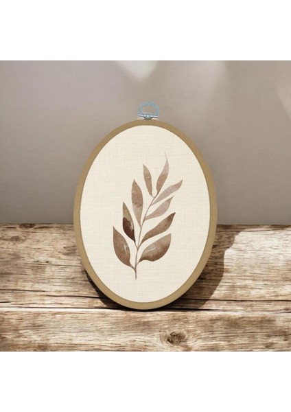 Kuru Yaprak - Elips Pano Kasnak Boyut: 15,50CM x 19CM