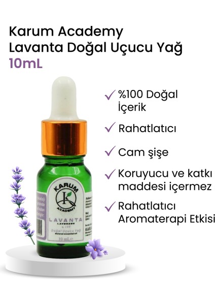 Aromaterapi Doğal Cam Damlalıklı Lavanta Uçucu Yağ 10ml fırsatları