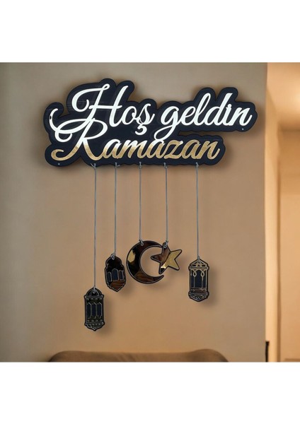 Hoş Geldin Ramazan Dekoratif Duvar Süsü Pleksi Ayna Ramazan Süsü Islami Temalı Ramazan Dekorasyonu