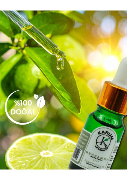Aromaterapi Doğal Cam Damlalıklı Bergamot Uçucu Yağ 10ml