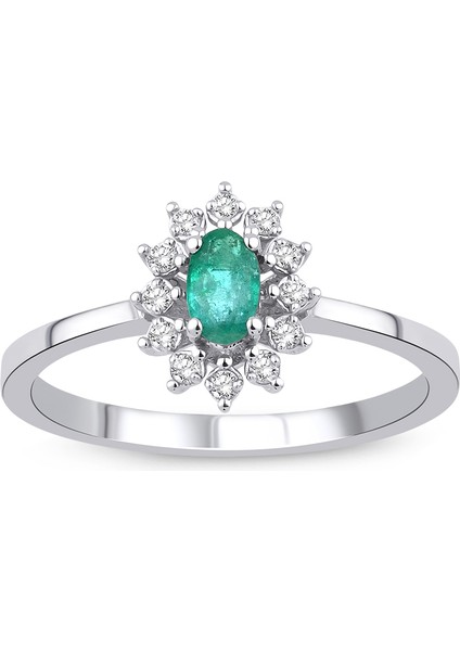 0.36 Karat Pırlanta Zümrüt Yüzük Idl Sertifikalı