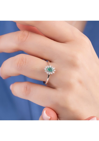 0.36 Karat Pırlanta Zümrüt Yüzük Idl Sertifikalı fırsatları