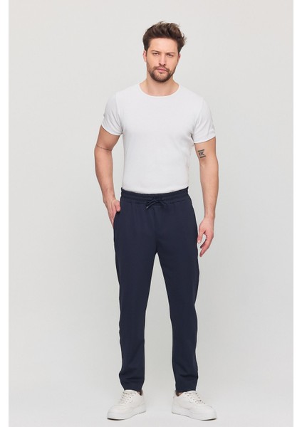 Erkek Slim Fit Beli Lastikli Ipli Likralı Rahat Jogger Pantolon