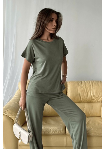 Kadın Lux Modal Pike Kumaş Yazlık Takım modelleri