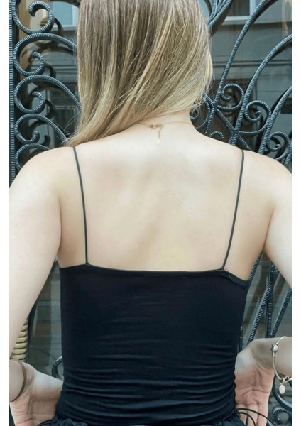 Kadın Noa Lastik Askılı Basic Body Esnek Fit, Yazlık Şıklık