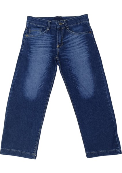Erkek Çocuk Baggy Model Bol Paça Taşlanmış Desenli Lacivert Kot Pantolon 2890 fiyatları
