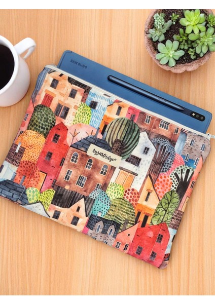 Pofuduk Tablet Kılıfı, Tablet Çantası, iPad Çantası (30X24CM) - My Town