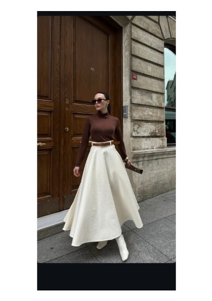 Gabardin Kumaş Beyaz Prenses Etek fiyatları