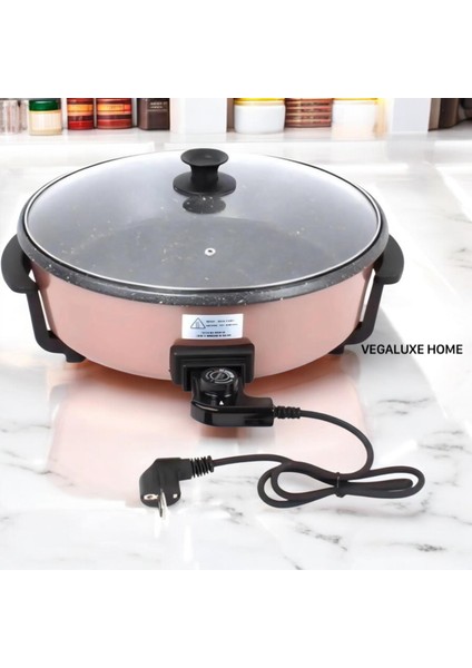 Elektrikli Tencere Pizzamatik Pizza Makinası 40 CM Rose ( Pudra ) ( 5 Kademeli Isı Ayarı )