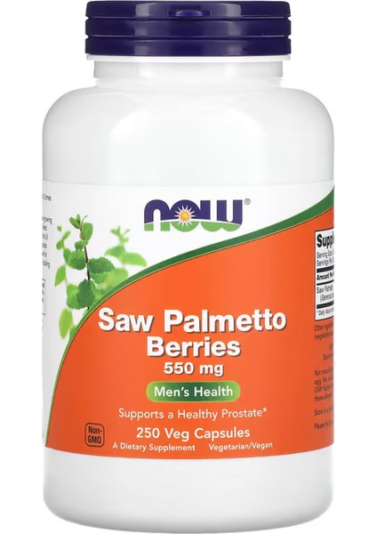 Saw Palmetto Berries 550 mg 250 Veggie Capsules