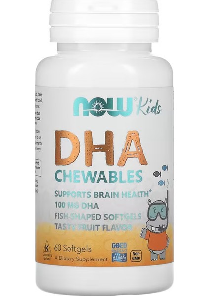 Kid's Dha Chewables Tasty Fruit 60 Softgels
