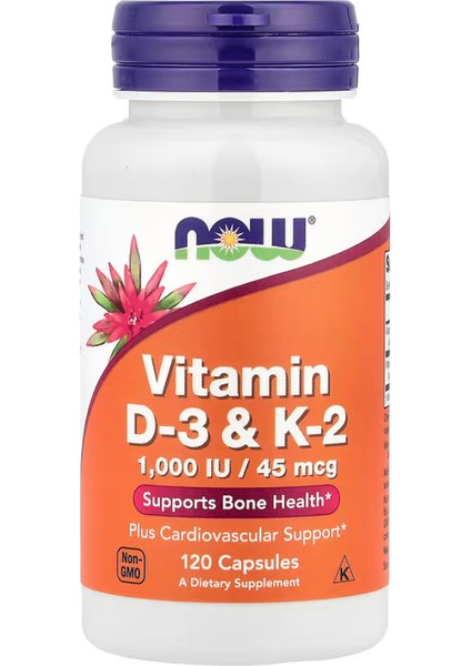 Vitamin D-3 & K-2, 120 Capsules