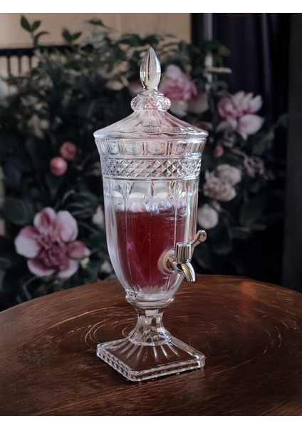 Cam Sebil 2 Lt Musluklu Şerbetlik - Parti Damacanası - Meşrubatlık - Klasik Model