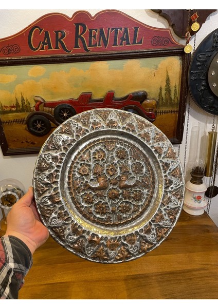 Antika Bakır Duvar Tabağı