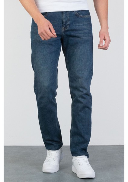 Erkek Halat's Regular Fit Okyanus Mavisi Likralı Jean Kot Pantolon Josef fırsatları