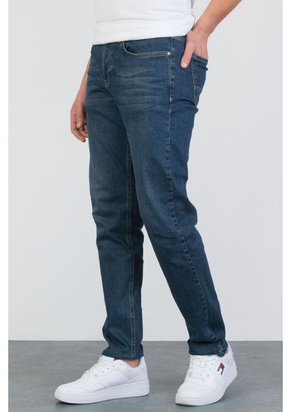 Erkek Halat's Regular Fit Okyanus Mavisi Likralı Jean Kot Pantolon Josef modelleri