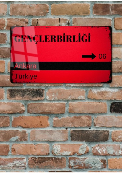 Gençlerbirliği Metal Posteri - Sokak Tabelası Görünümlü Parlak Tablo