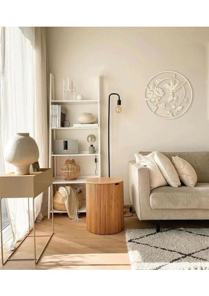 Sinek Kuşu Temalı Minimalist Ahşap Tablo