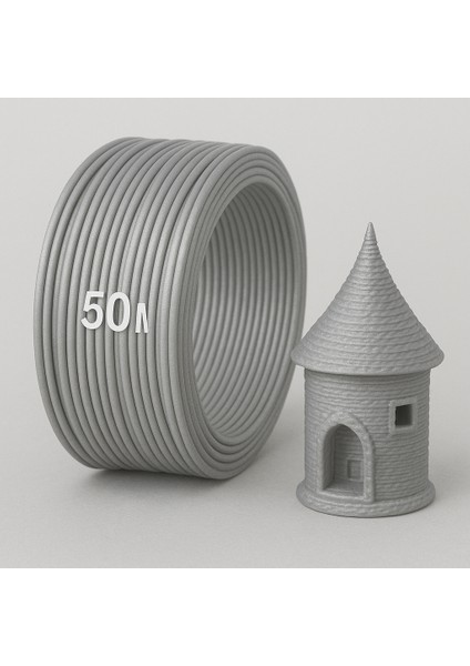 3D Kalem Yazıcı Için 50 Metre Gümüş Gri Renk Pla Filament